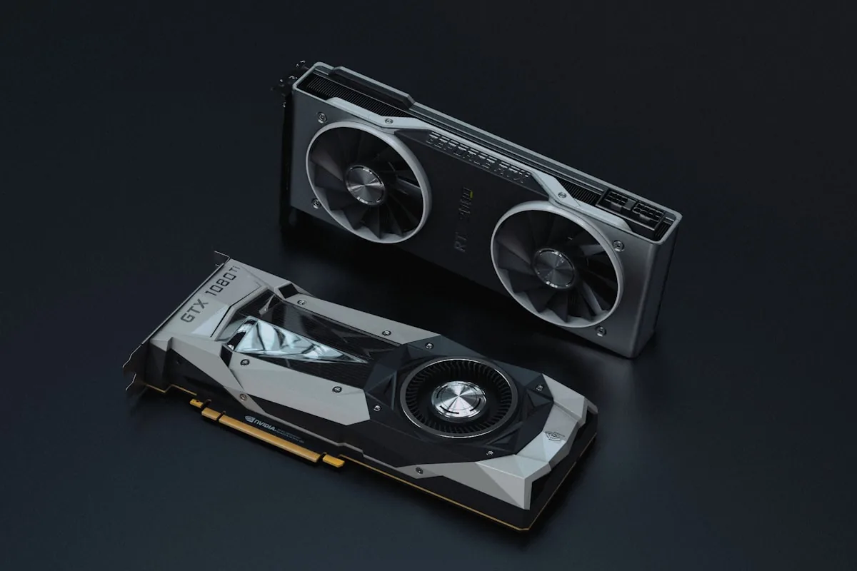 RX 9070 XT graphics card on a glowing magenta surface